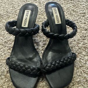 Steve Madden Women's Black Braided Sandals